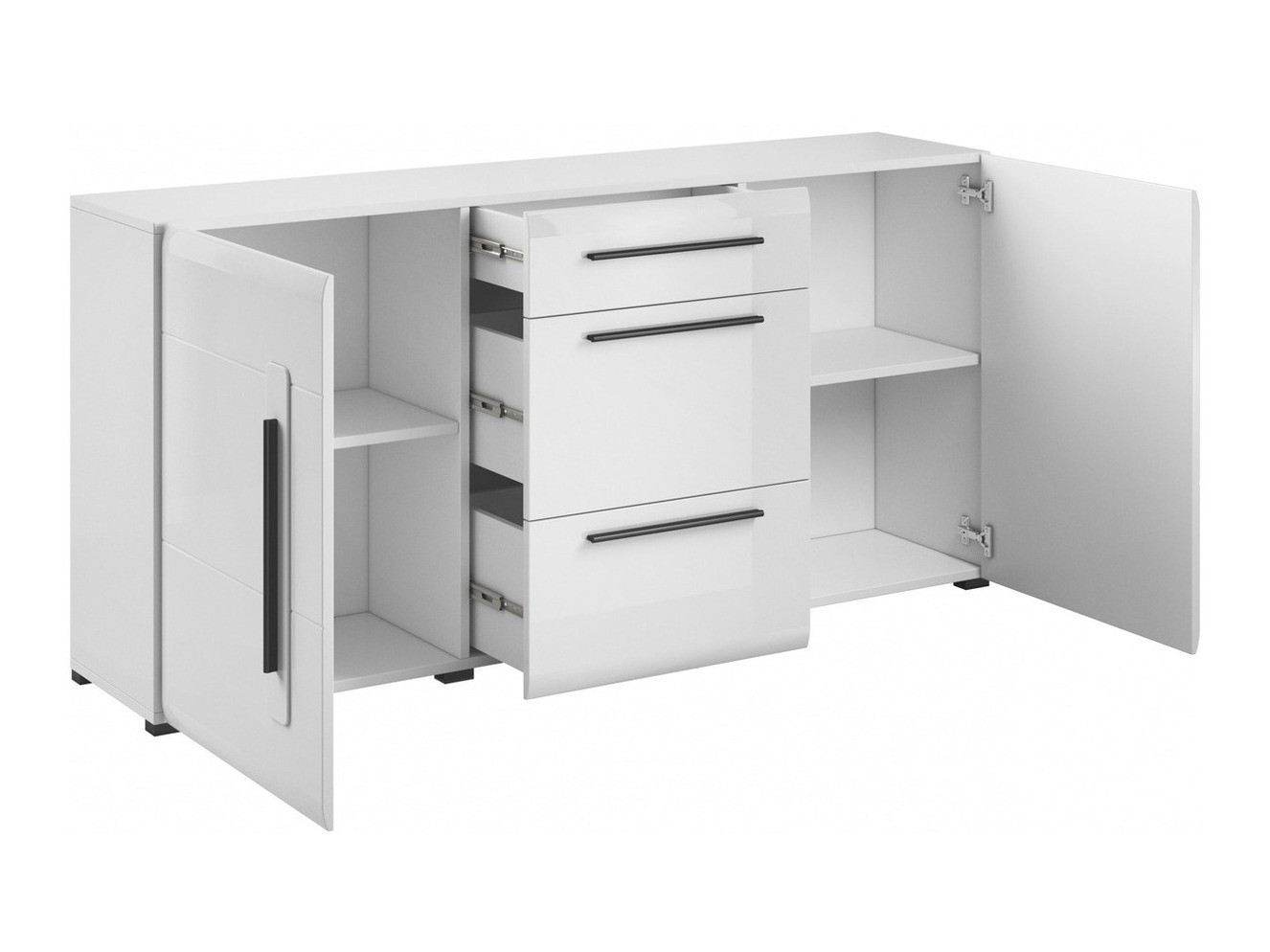 Cómoda Ophsalu 108 (Blanco + Blanco brillante)