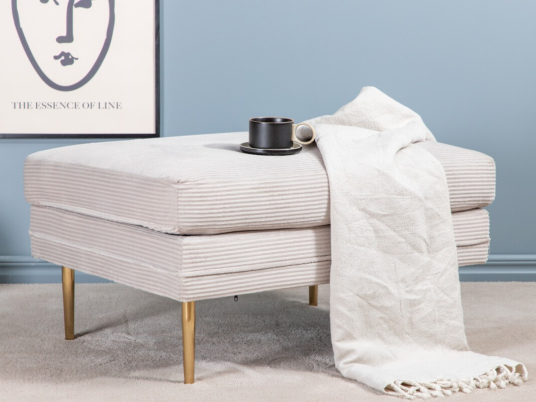 Banco tapizado Dallas 2653 (Beige + Dorado)