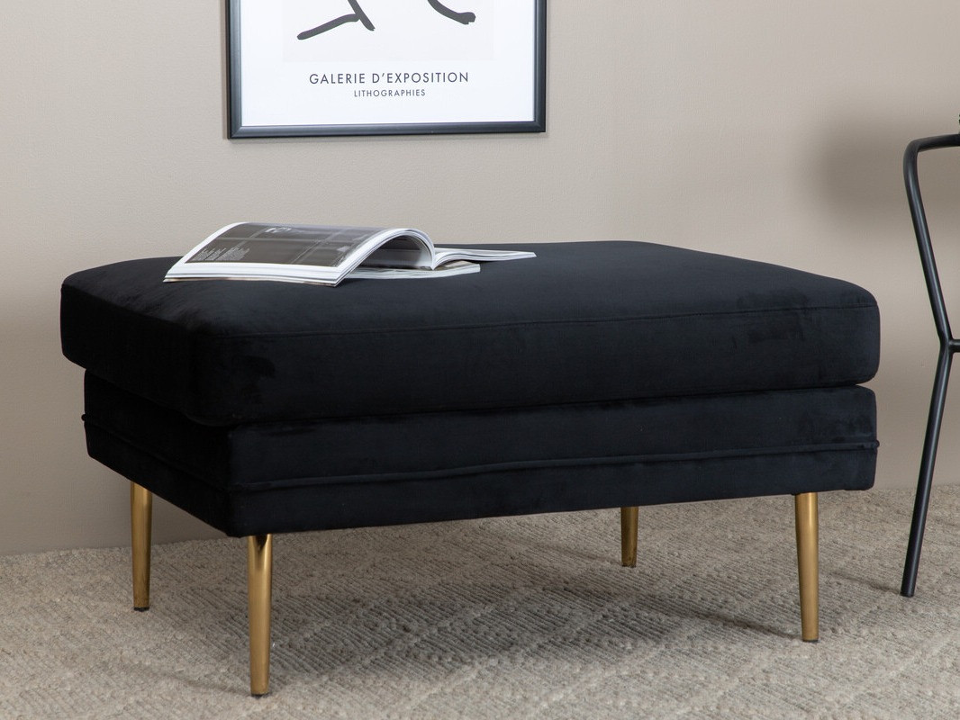 Banco tapizado Dallas 2653 (Negro + Dorado)