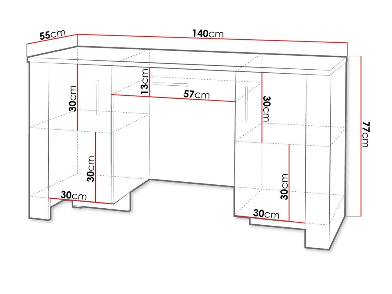 Mesa de oficina Melfeli 114 (Roble Sonoma)