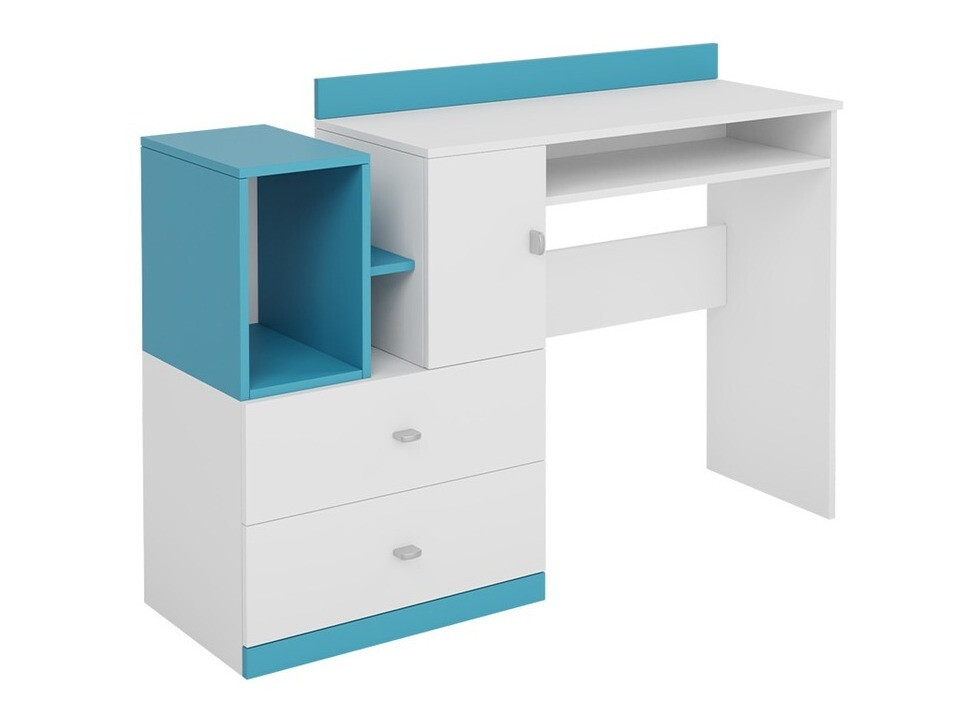 Mesa de oficina Omaha E110 (Blanco + Turquesa)