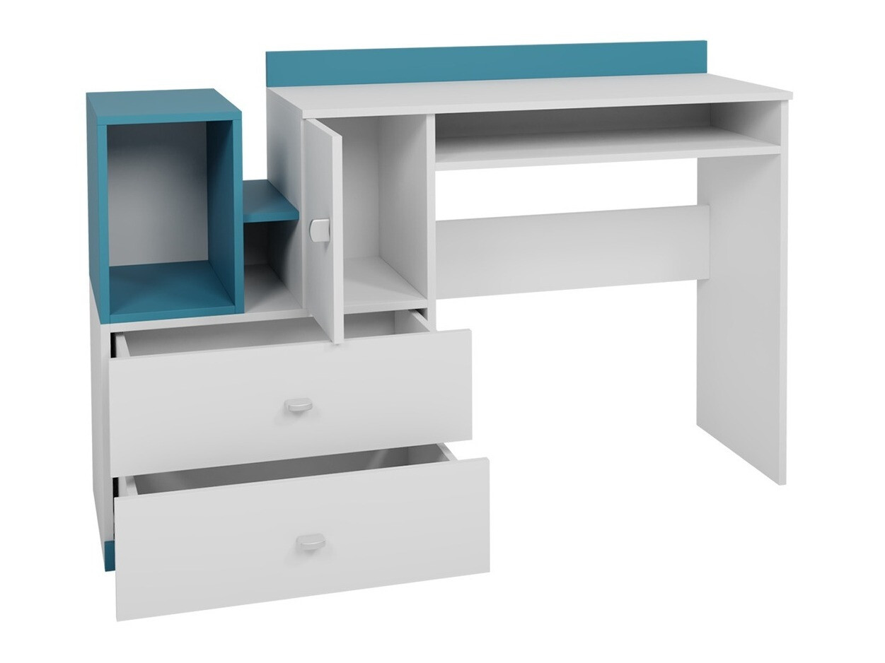 Mesa de oficina Omaha E110 (Blanco + Turquesa)