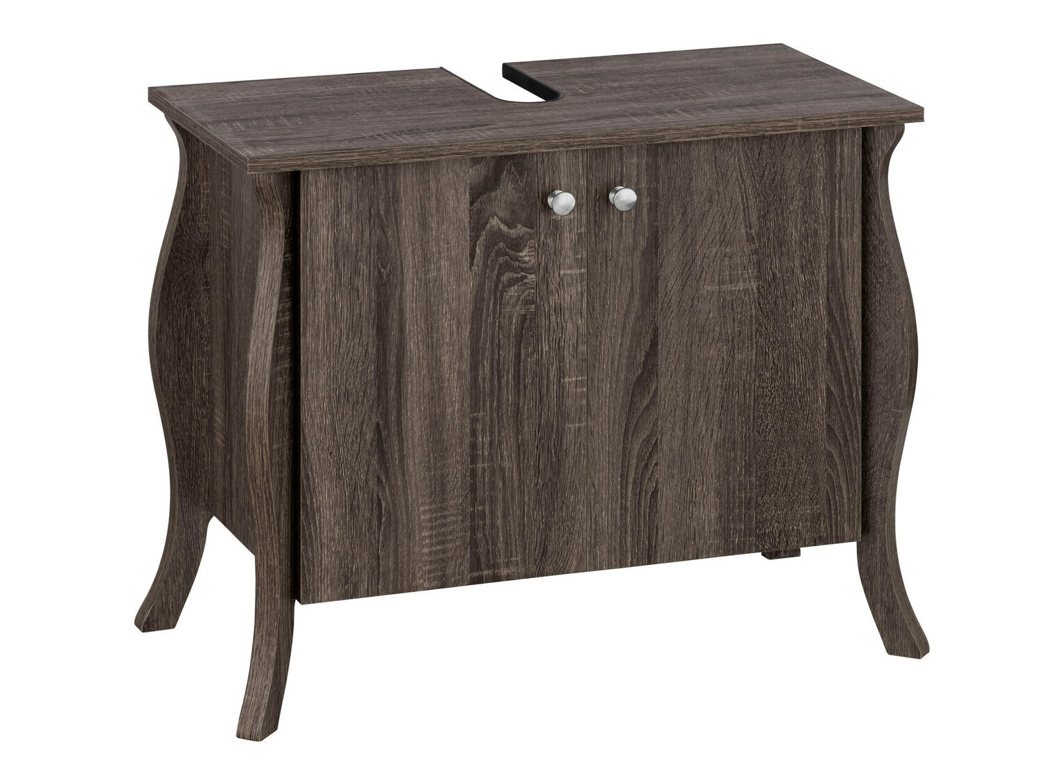 Armario de baño de pie para lavabo Ophtole 100 (Roble gris)