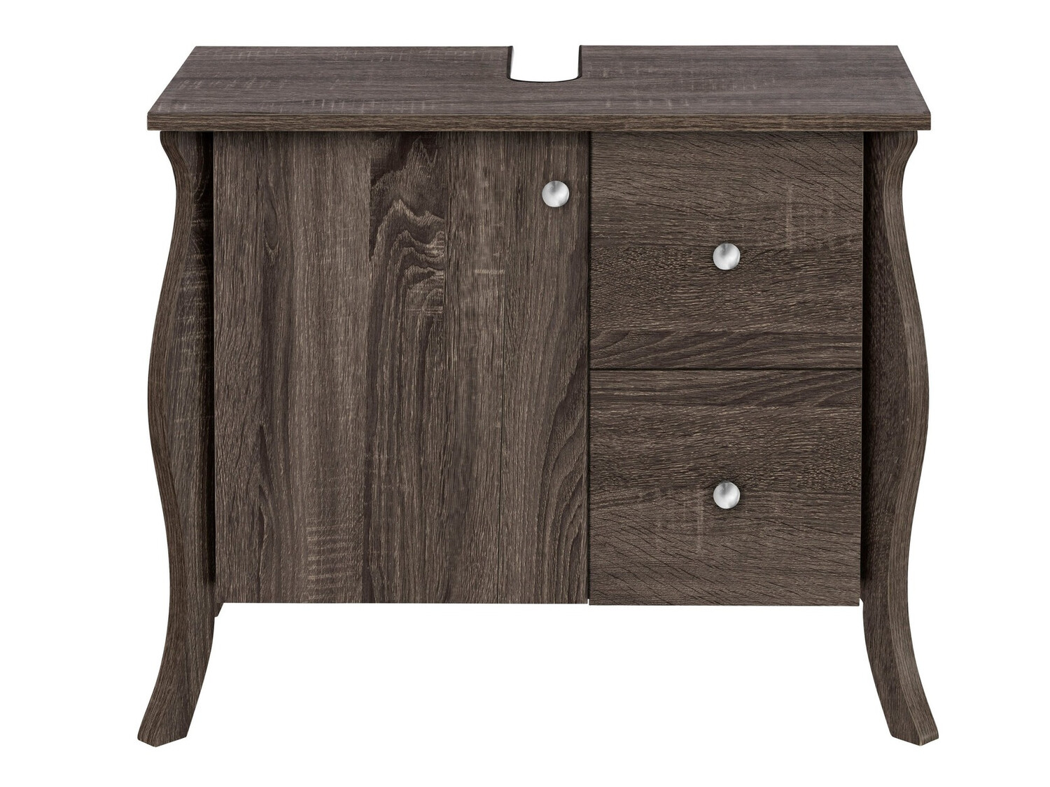 Armario de baño de pie para lavabo Ophtole 101 (Roble gris)