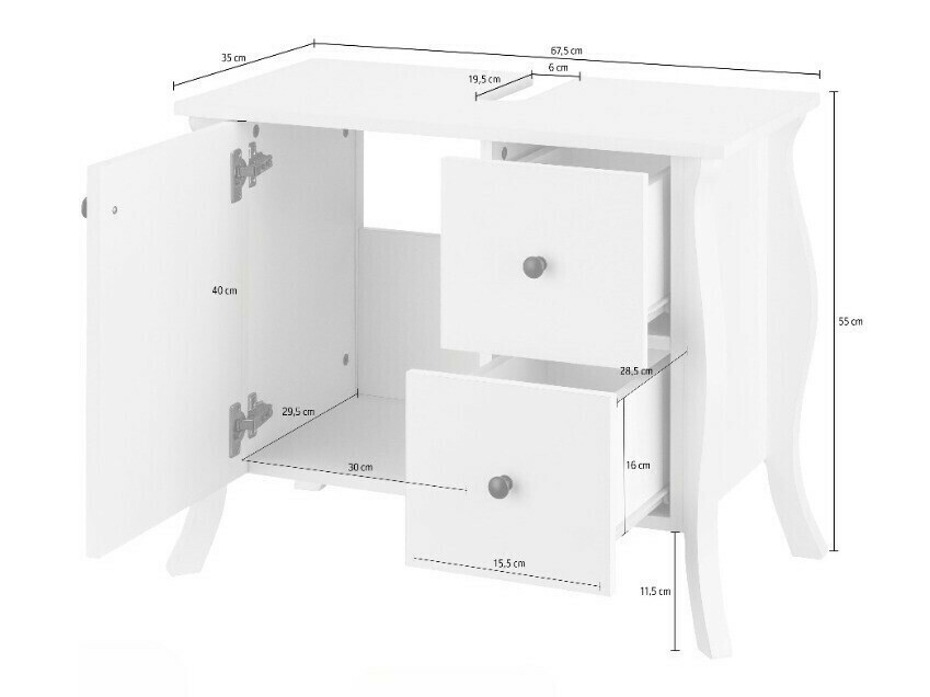 Conjunto de mueble de baño Ophtole 105 (Roble gris)