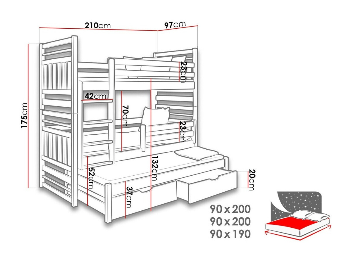 Litera Henderson 124 (Grafito + Gris)