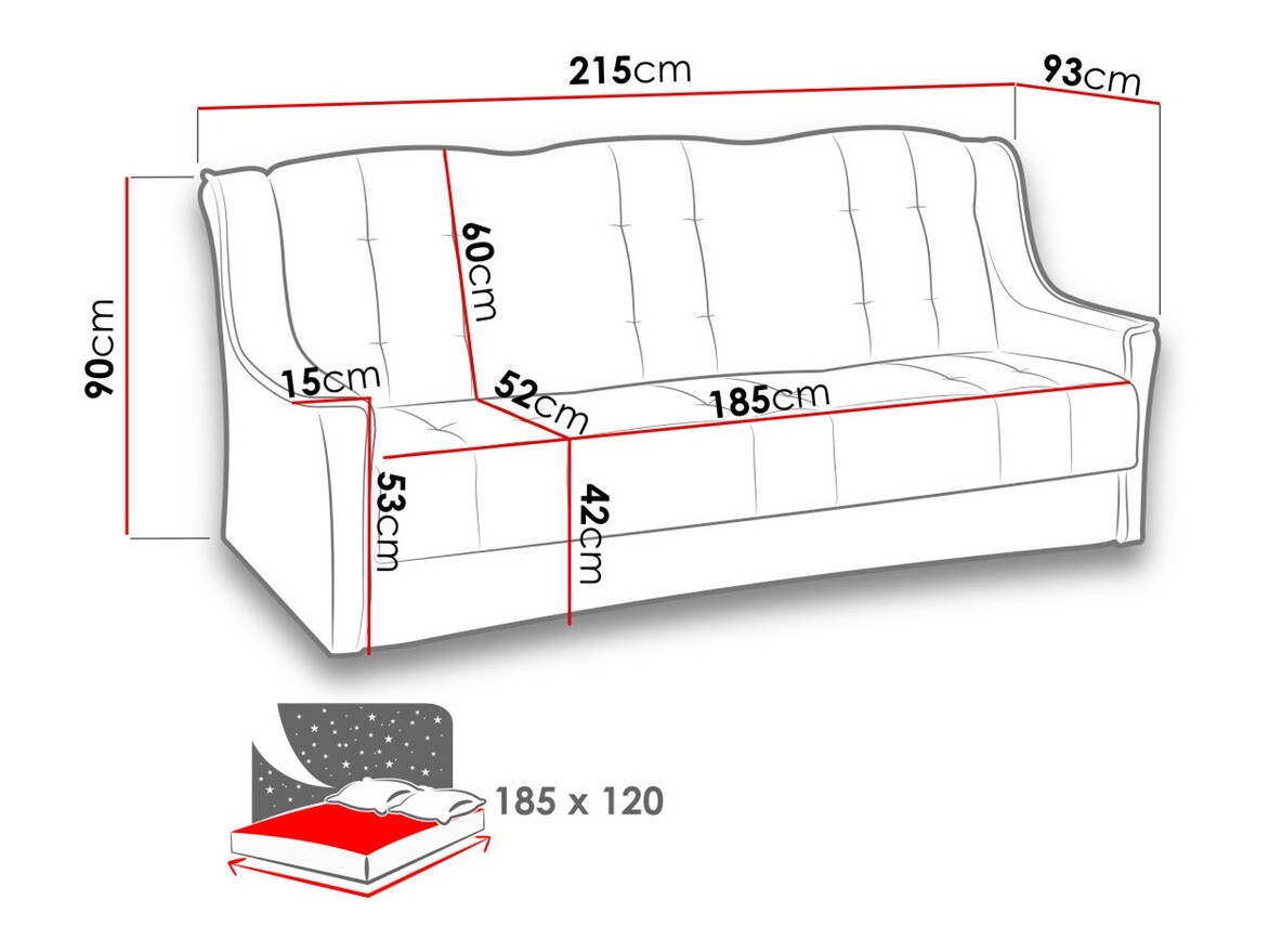 Sofá-cama Providence 109 (Ibiza 17 + Ibiza 15)
