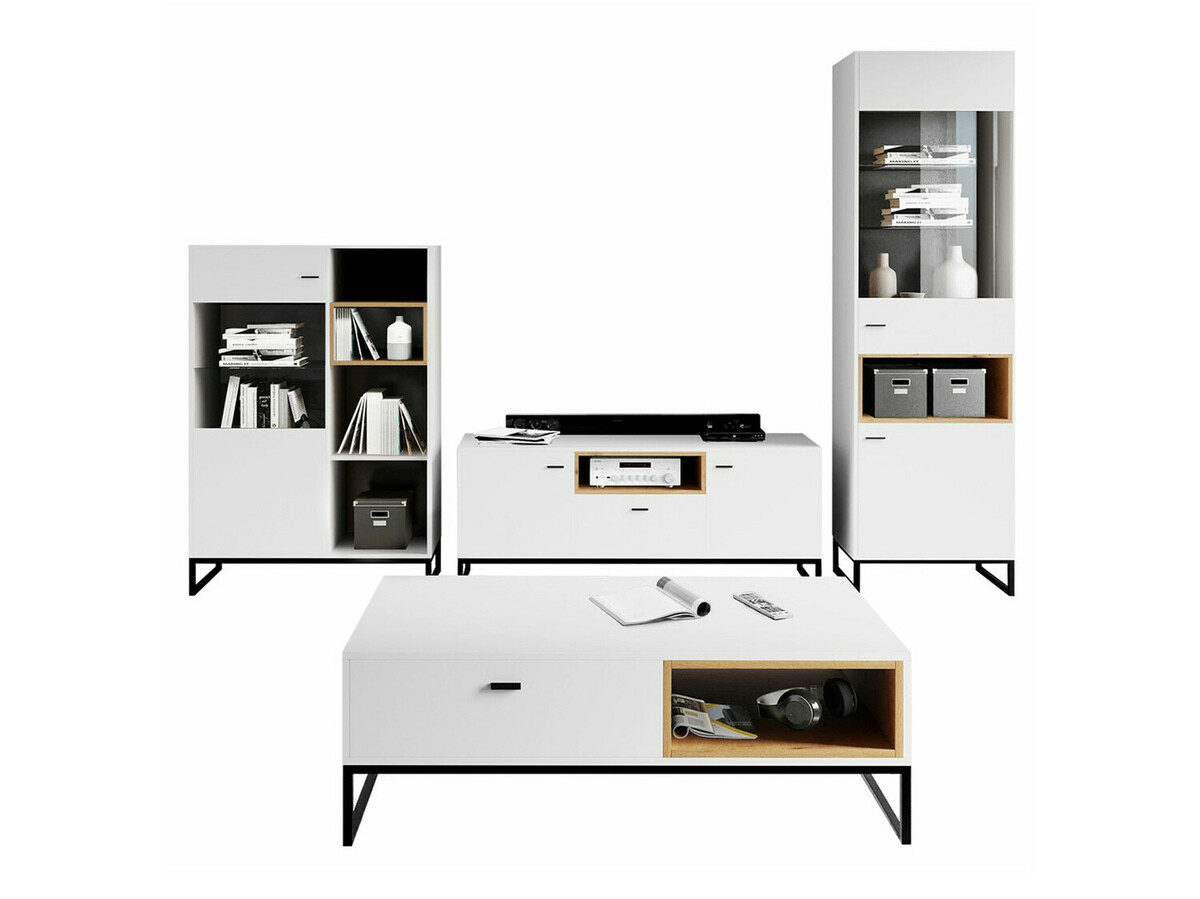 Conjunto de salón Baltesi 108 (Blanco + Roble Artisan)