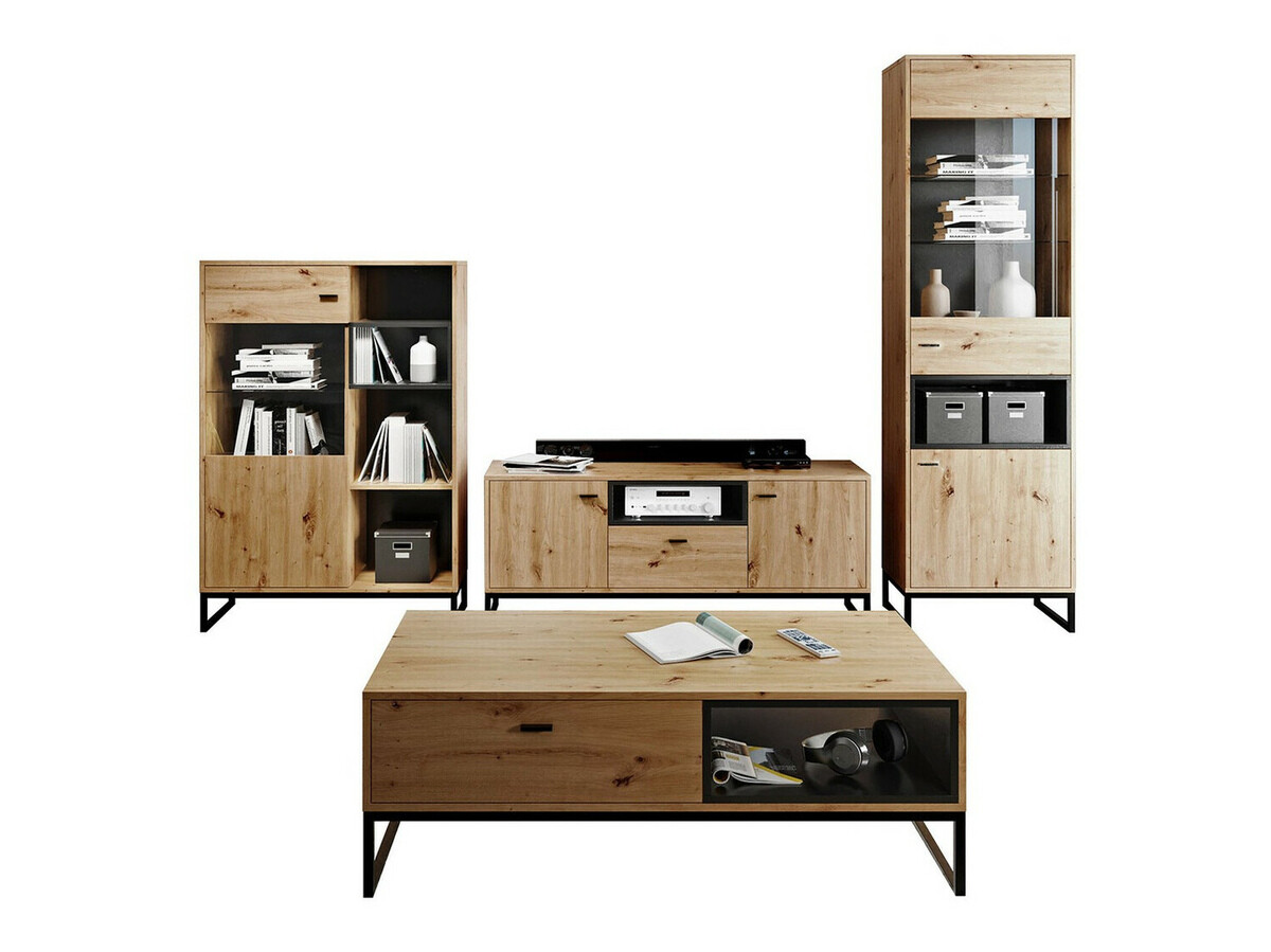 Conjunto de salón Baltesi 108 (Roble Artisan + Negro)