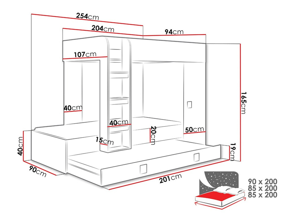 Litera Hartford 191 (Blanco + Blanco brillante + Brillo Turquesa)