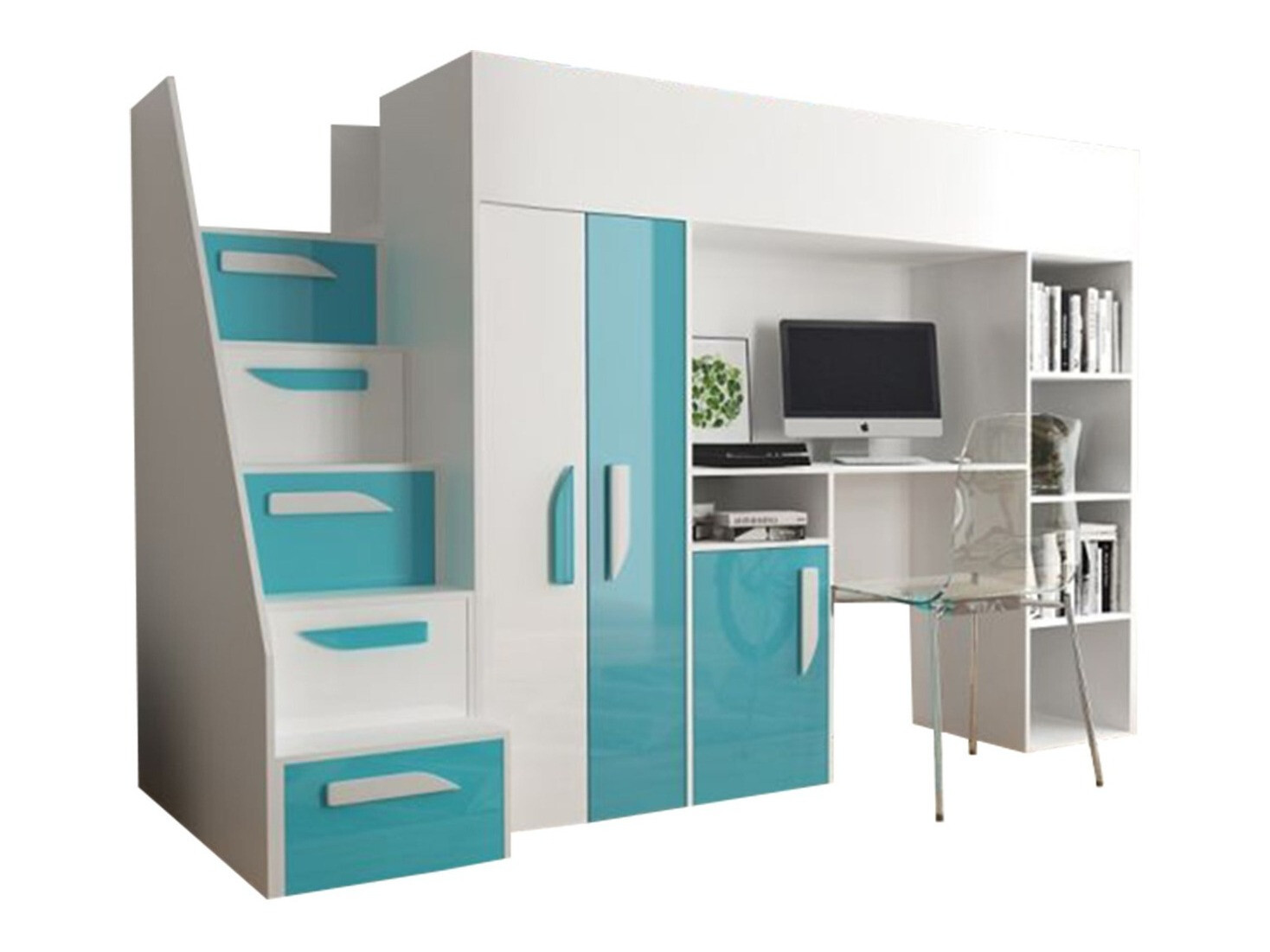Litera Hartford 192 (Blanco + Brillo Turquesa + Blanco brillante)