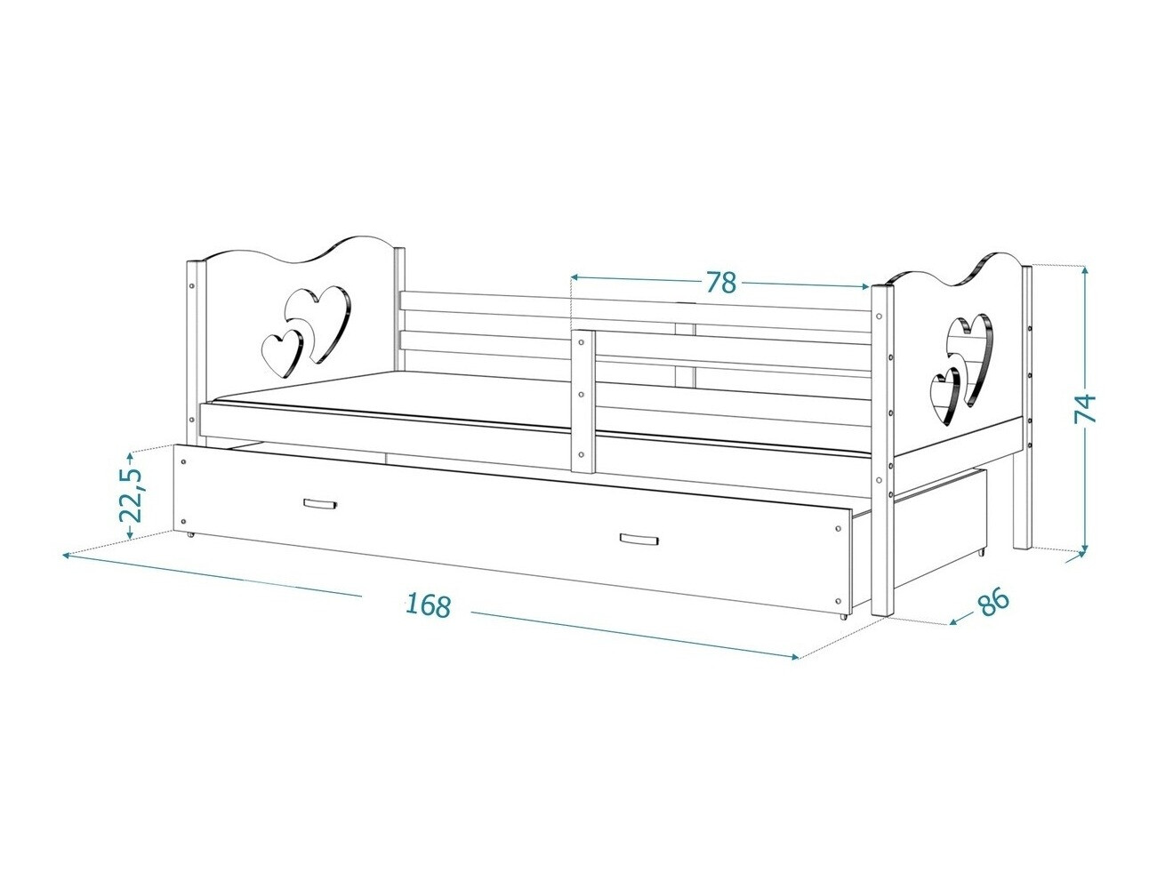 Cama Aurora 162 (Blanco)