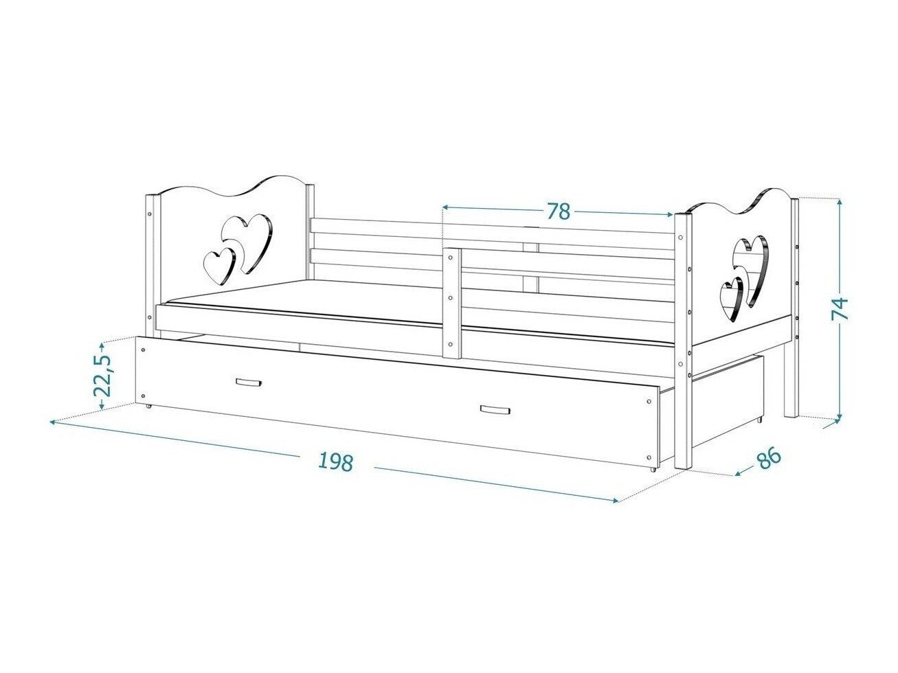 Cama Aurora 163 (Pino)
