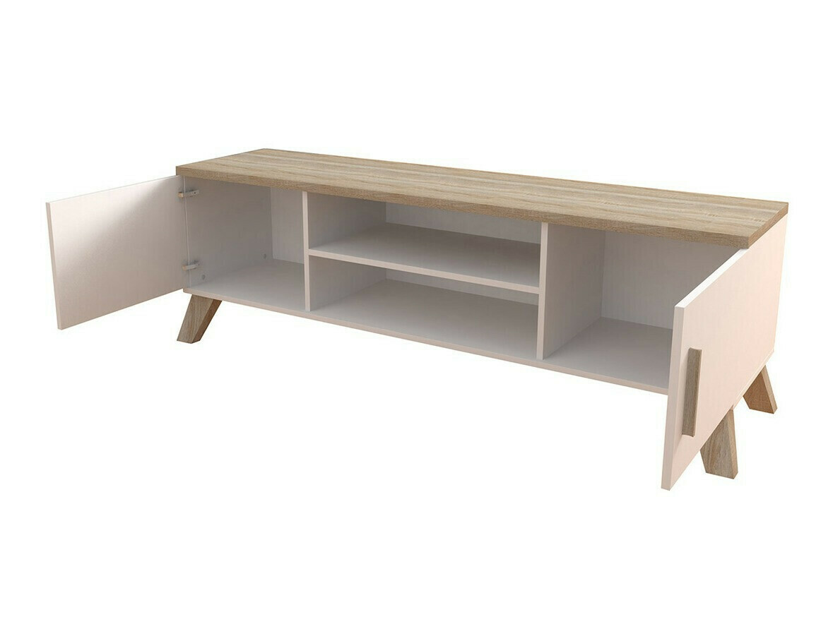 Conjunto de salón Larfloi 113 (Blanco + Roble Sonoma)