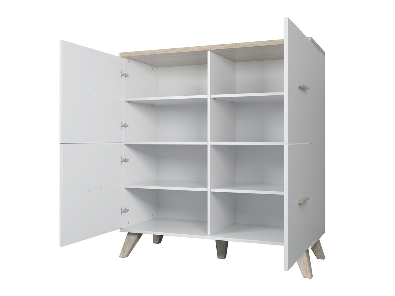 Conjunto de salón Larfloi 113 (Roble wotan + Negro)