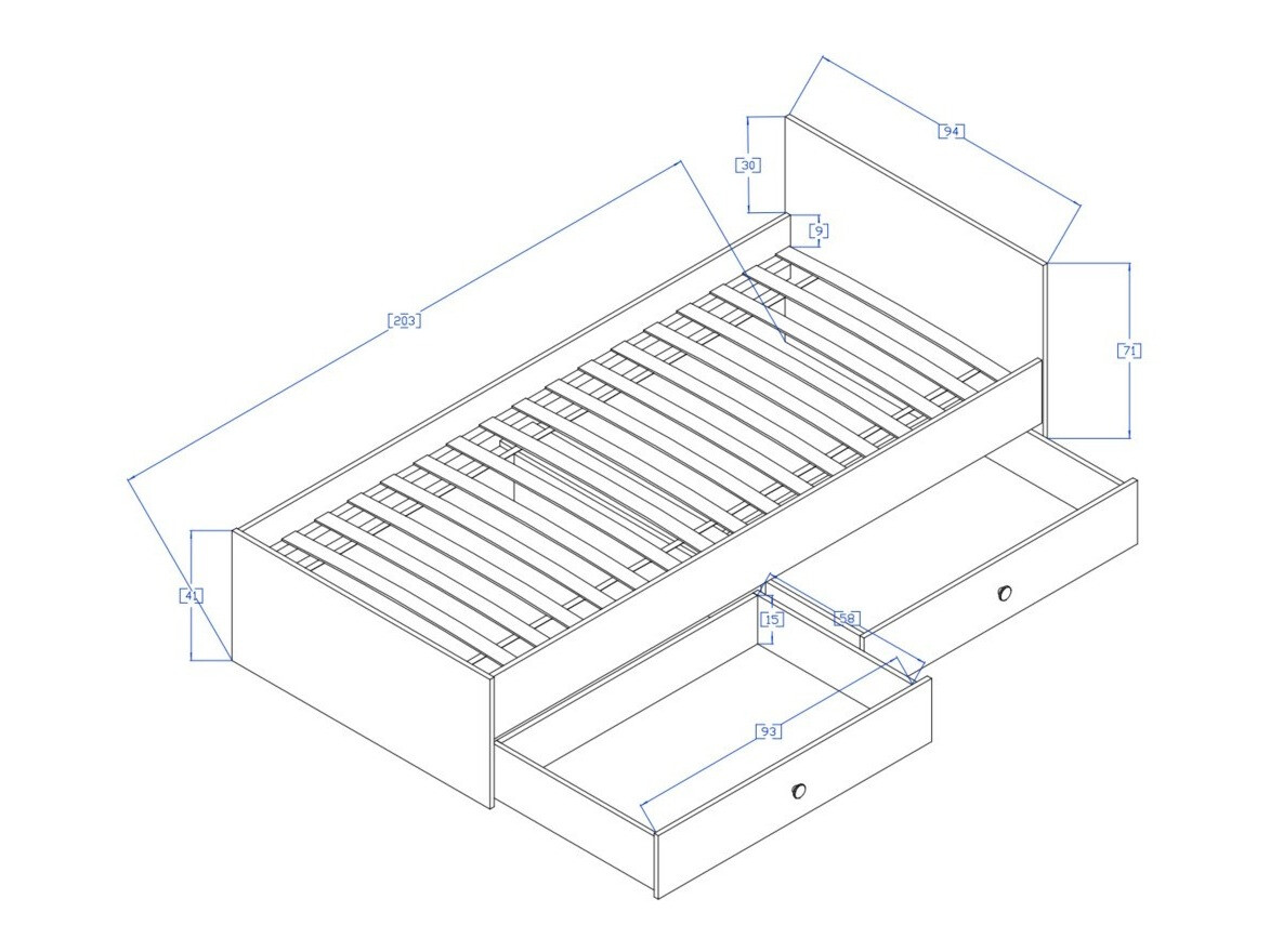 Cama Mirelbu 112 (Roble Artisan + Blanco brillante)