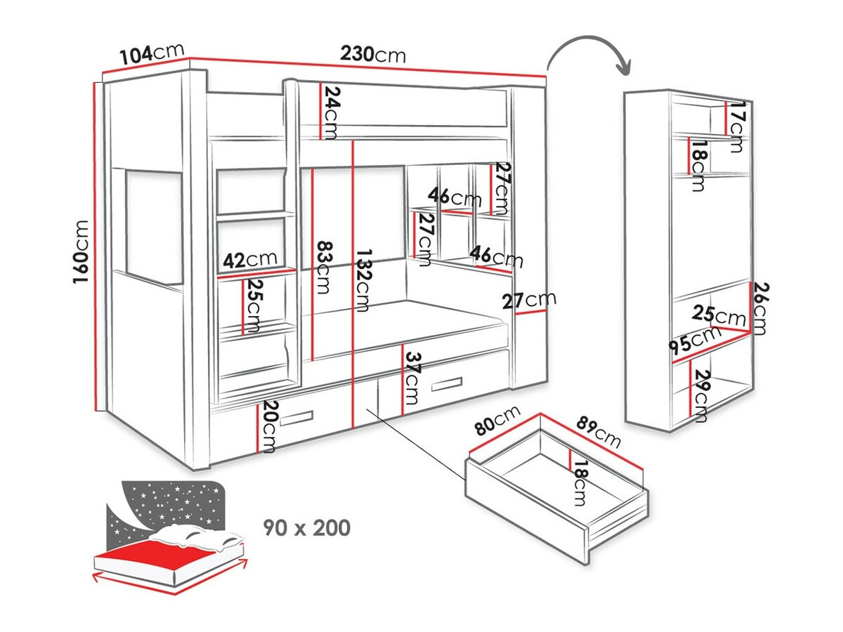 Litera Henderson 142 (Blanco + Azul)