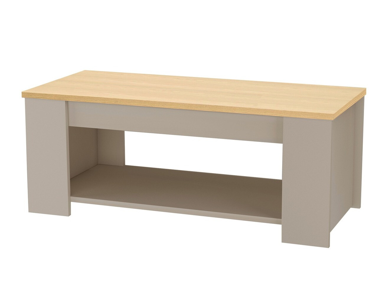 Mesa de centro convertible Denton 1429 (Crema + Roble)