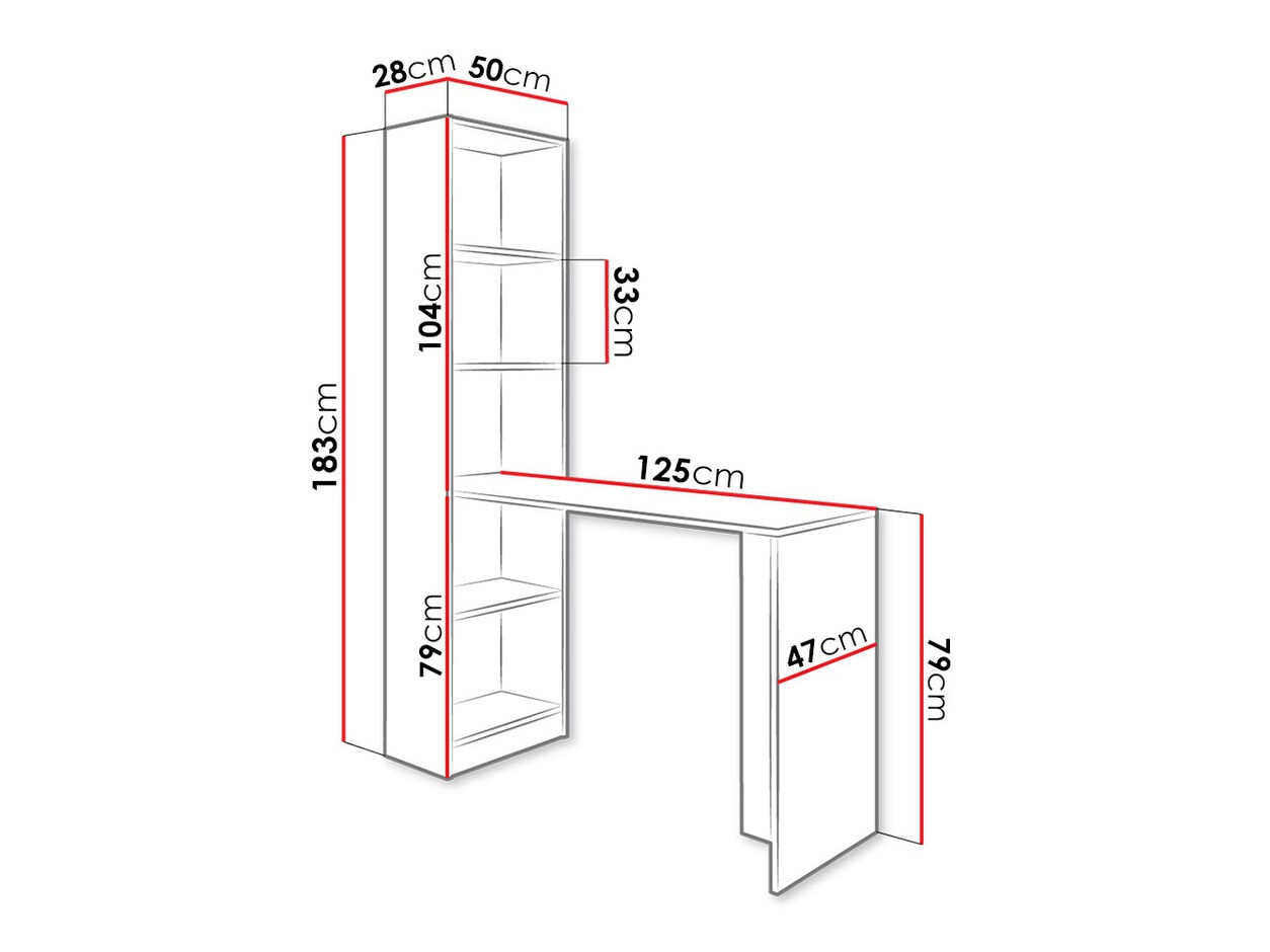 Mesa de oficina Dover 109 (Fresno oscuro)
