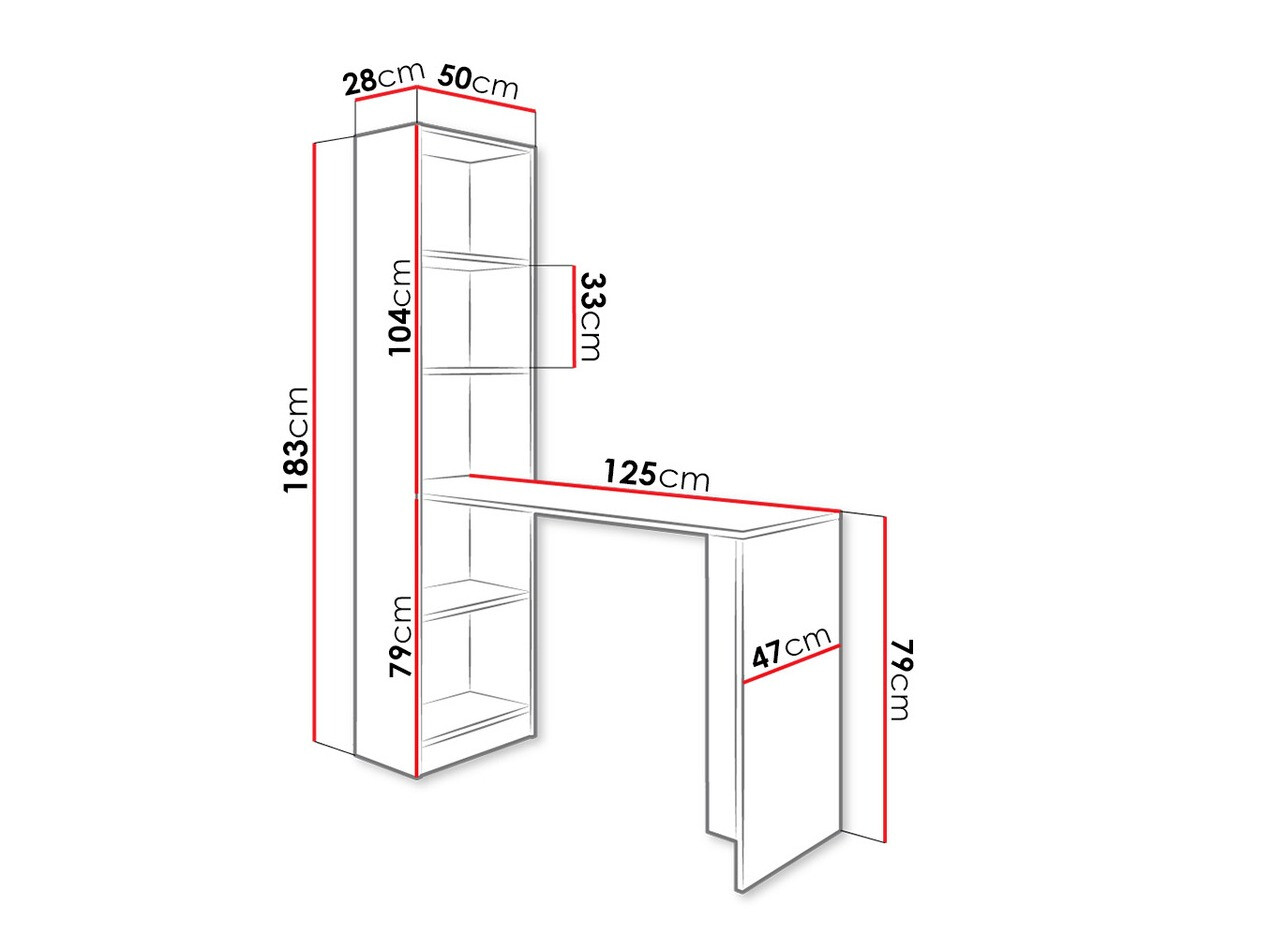 Mesa de oficina Dover 109 (Roble Sonoma)