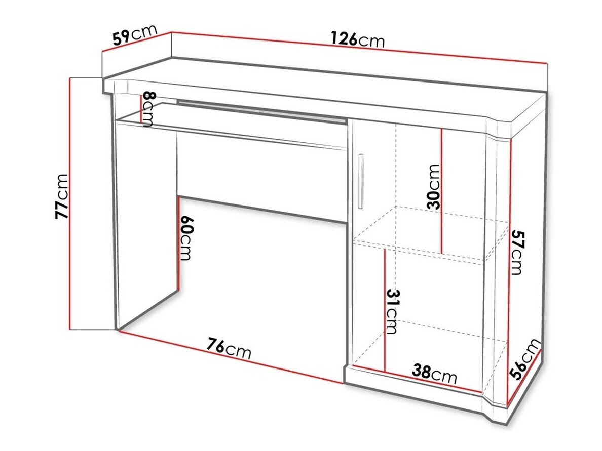 Mesa de oficina Lorelie 112 (Trufa roble)