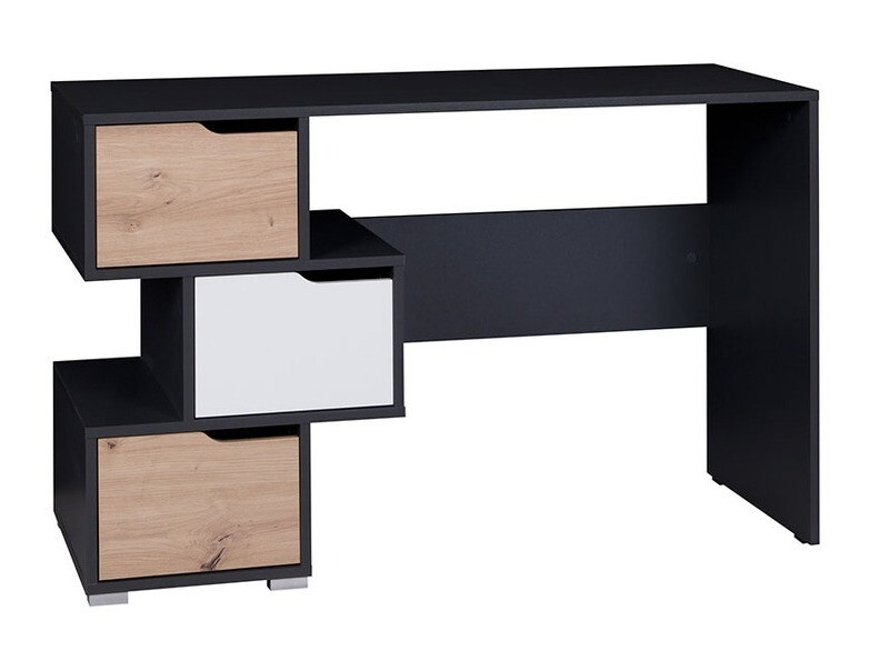 Mesa de oficina Providence H102 (Grafito + Roble Artisan + Blanco)