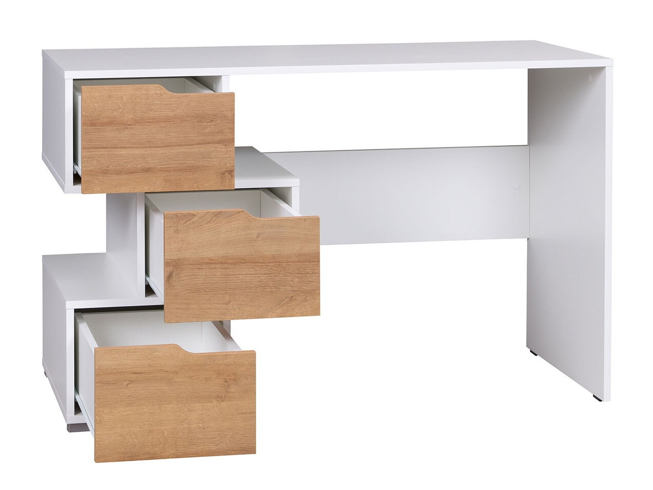 Mesa de oficina Providence H102 (Grafito + Roble Artisan + Blanco)