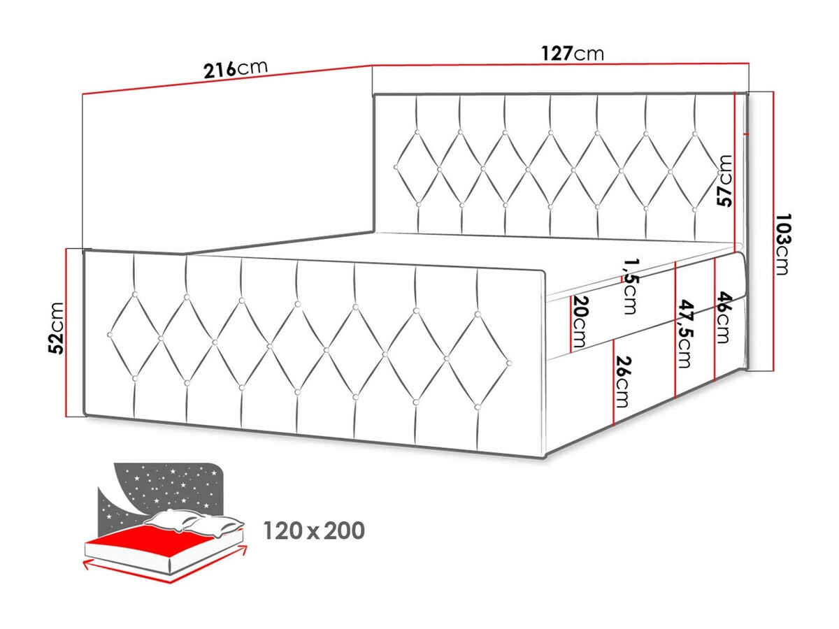 Cama continental Baltimore 161 (Mikrofaza 34)