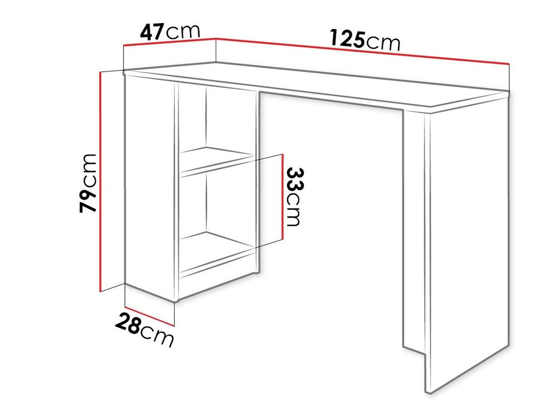 Mesa de oficina Dover 113 (Fresno oscuro)