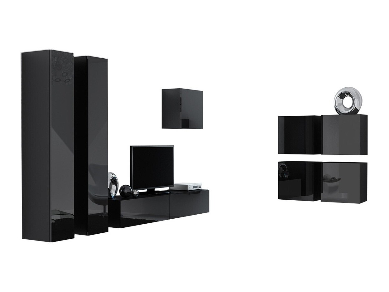 Conjunto de salón Venenou 110 (Negro + Negro brillante)