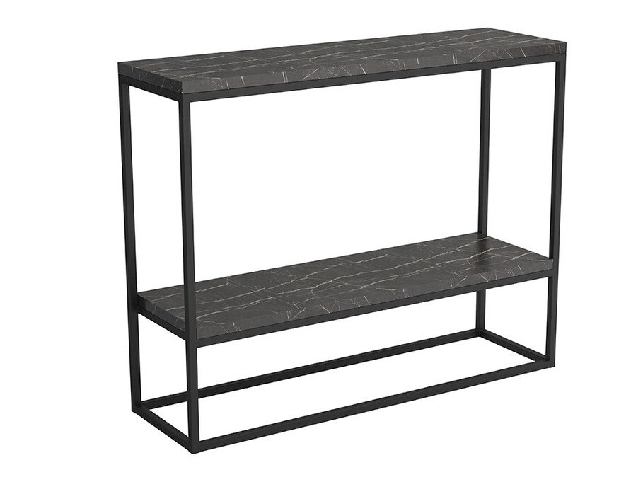 Consola Indiana A105 (Negro + Mármol negro)