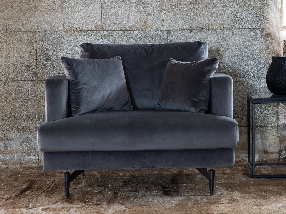 Sillón Dallas 1703 (Gris oscuro + Negro)