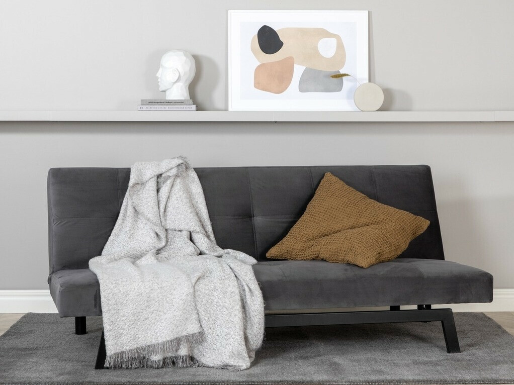 Sofá-cama Dallas 1710 (Gris oscuro + Negro)