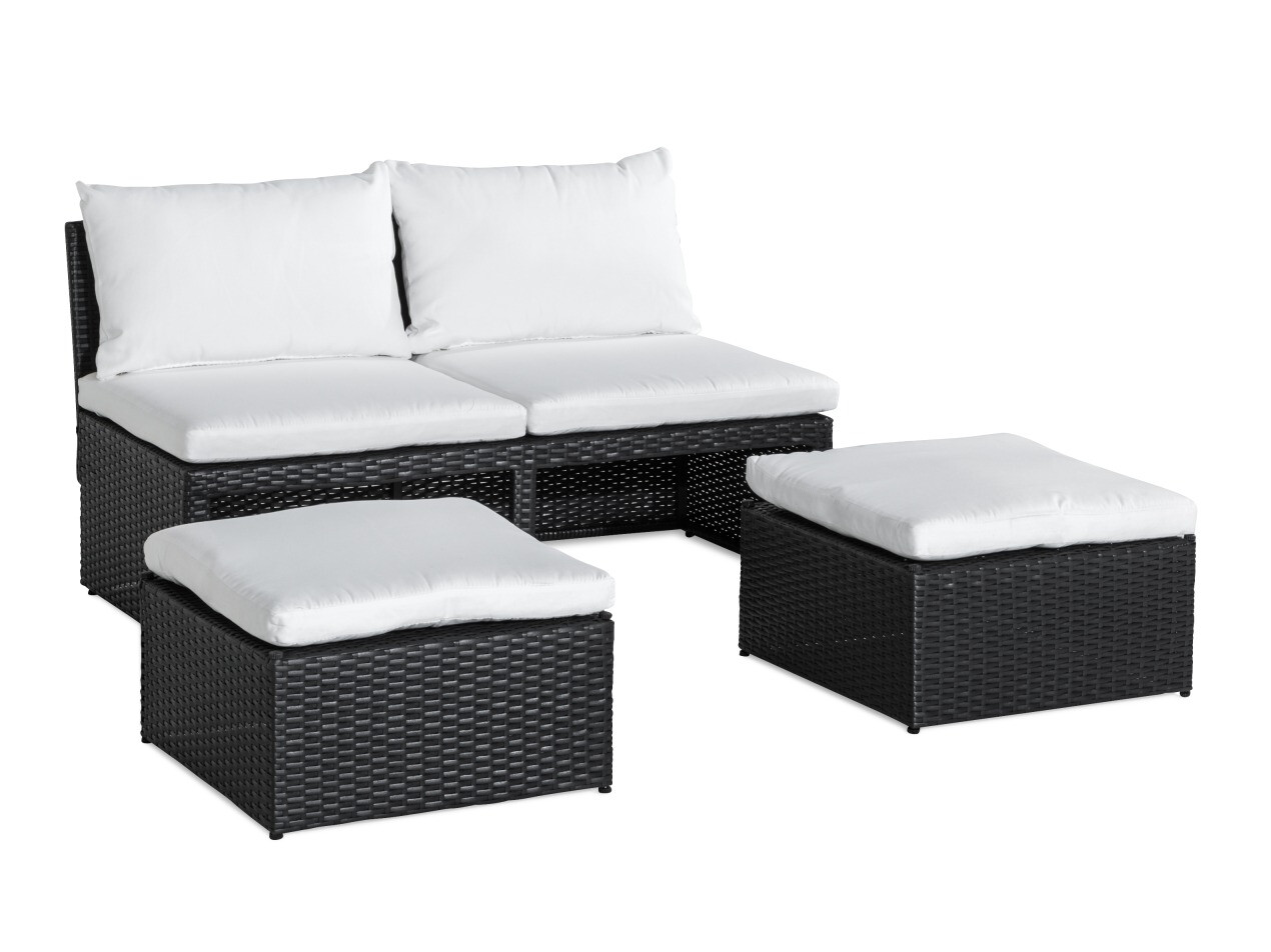 Sofá de exterior Comfort Garden 1560 (Blanco + Negro)