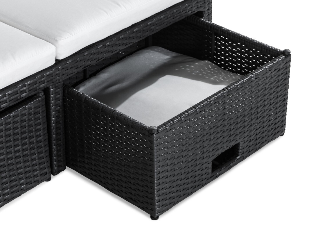 Sofá de exterior Comfort Garden 1560 (Blanco + Negro)