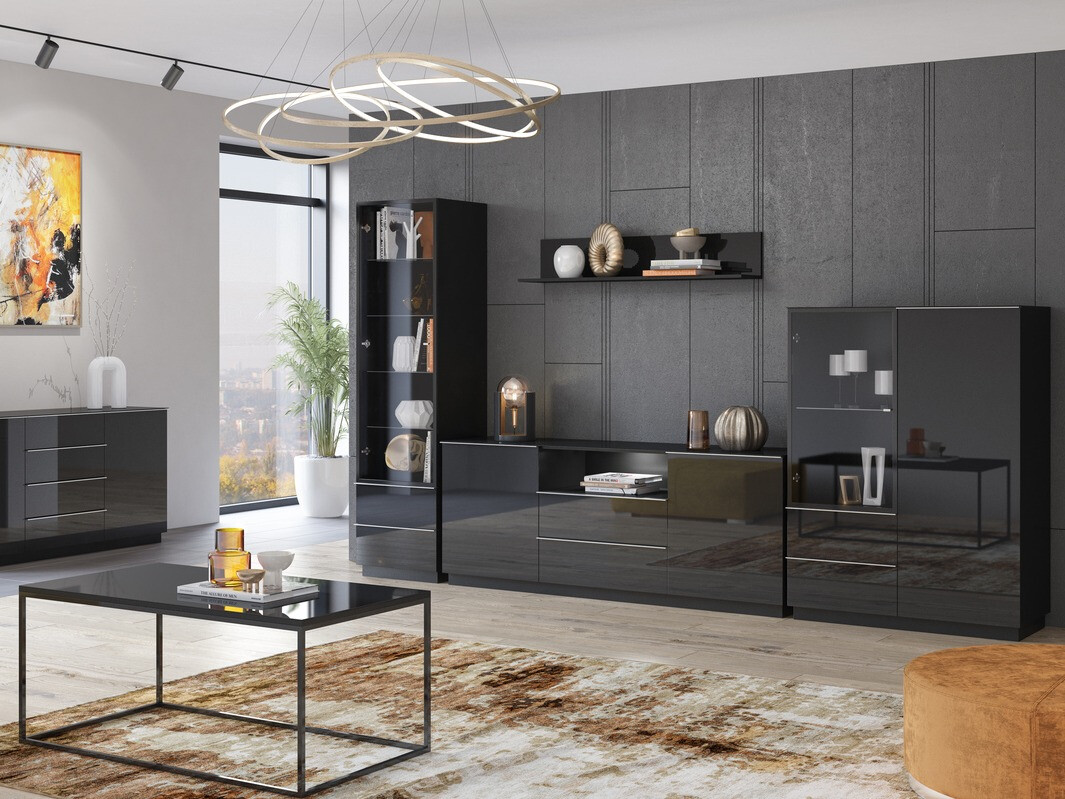 Cómoda Fervese 113 (Negro + Negro brillante)