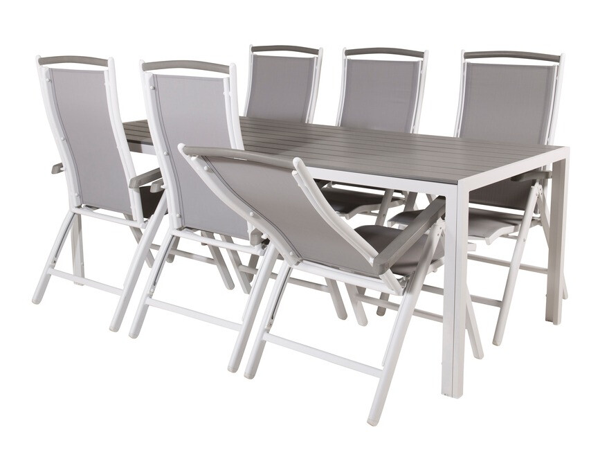 Conjunto de mesa y sillas Dallas 2325 (Gris + Blanco)