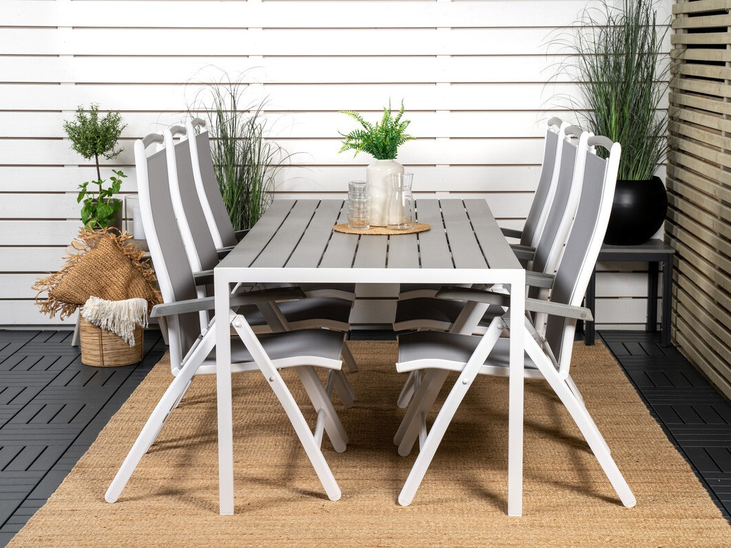 Conjunto de mesa y sillas Dallas 2325 (Gris + Blanco)