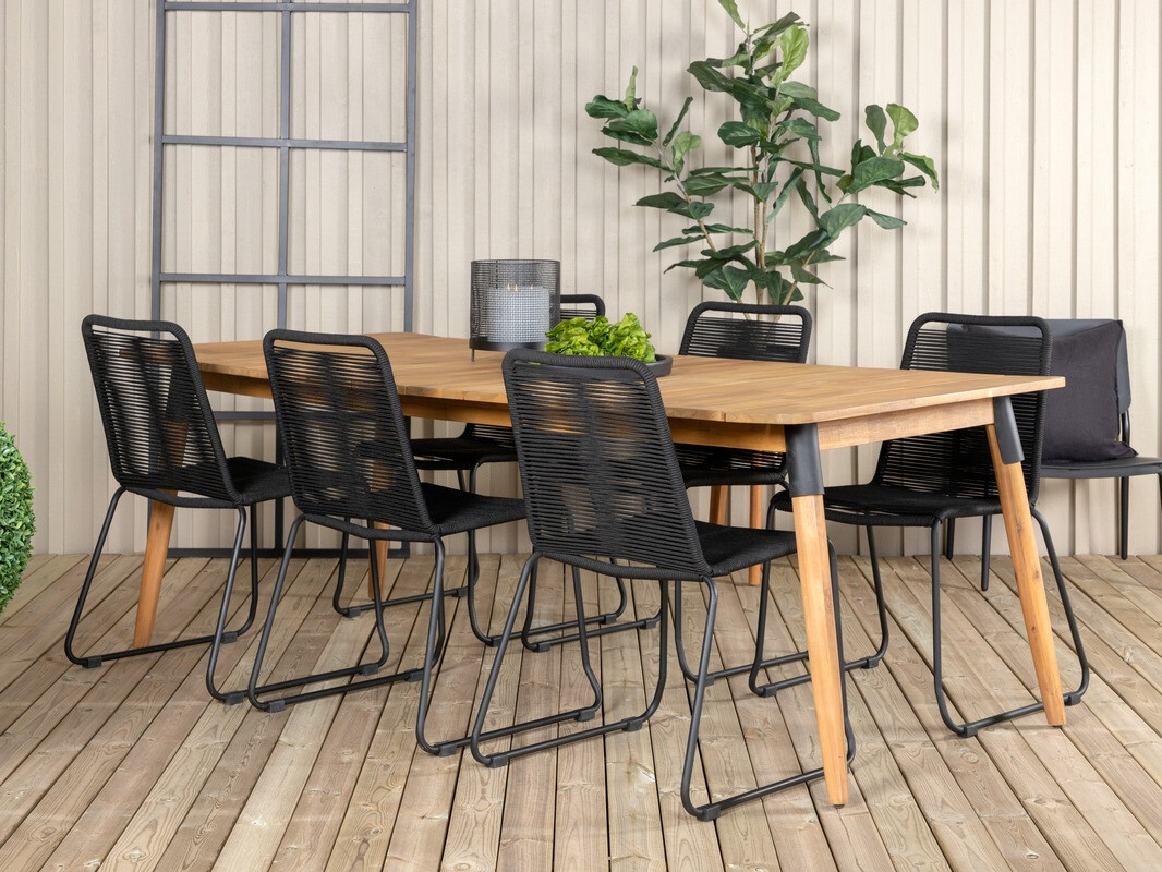 Conjunto de mesa y sillas Dallas 2879 (Negro)