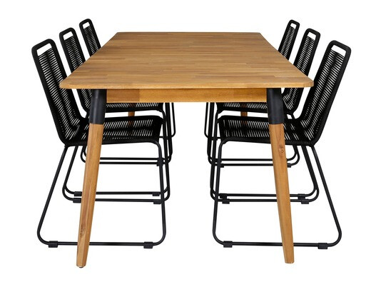 Conjunto de mesa y sillas Dallas 2879 (Negro)