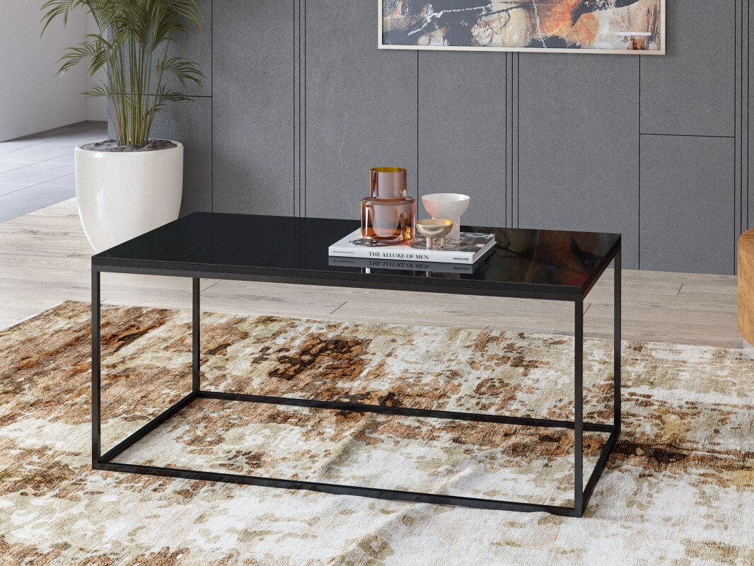 Mesa de centro Fervese 115 (Negro + Negro brillante)