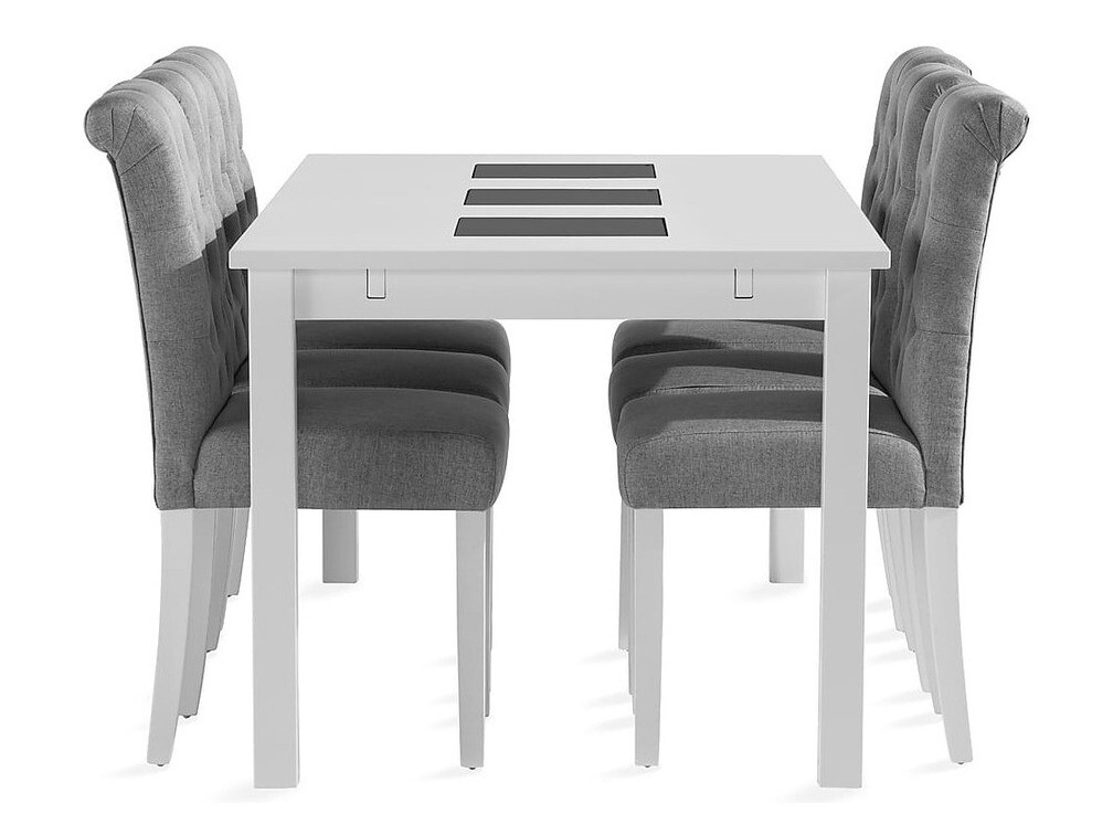 Conjunto de comedor Parkland 301 (Blanco + Gris claro)