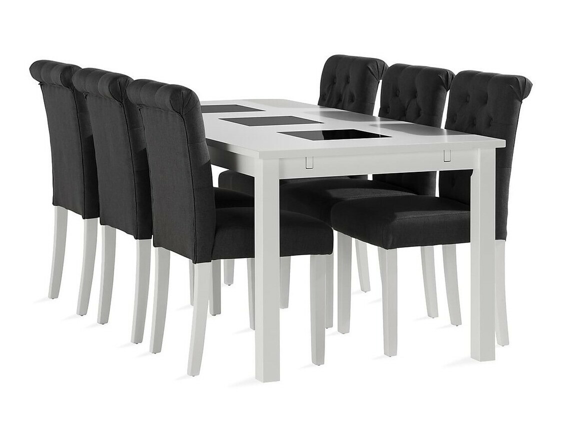 Conjunto de comedor Parkland 301 (Blanco + Negro)