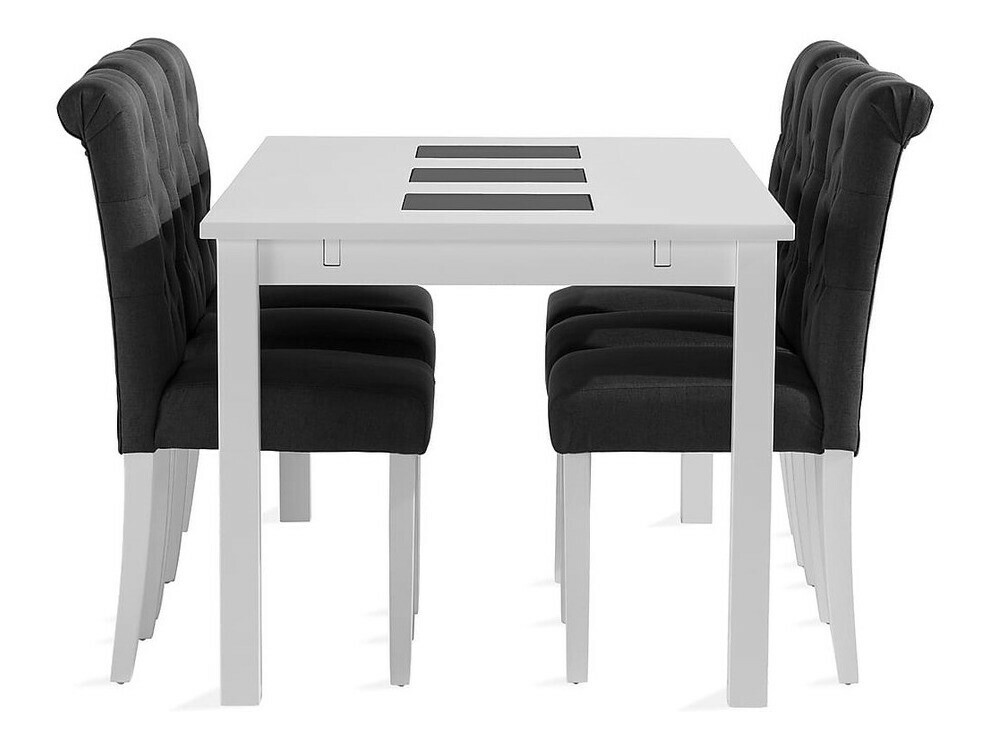 Conjunto de comedor Parkland 301 (Blanco + Negro)