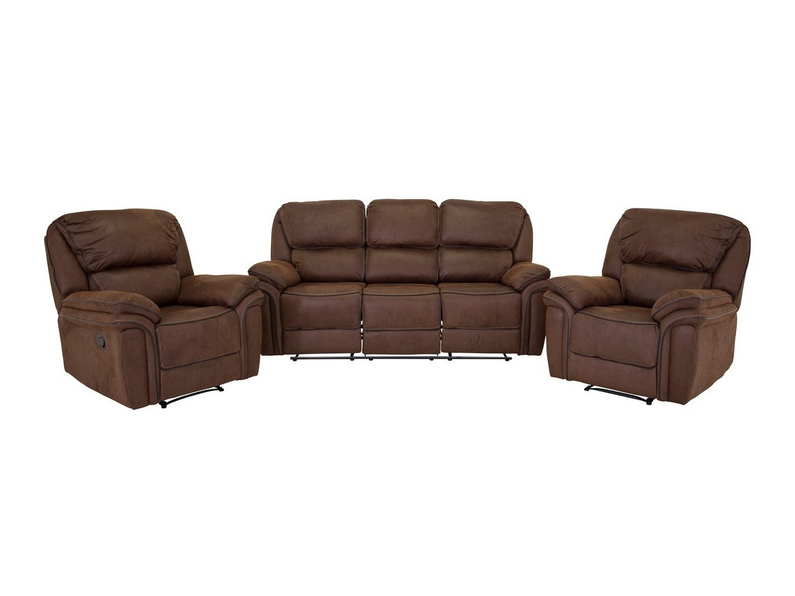 Conjunto de muebles tapizado Dallas 4726 (Marrón)