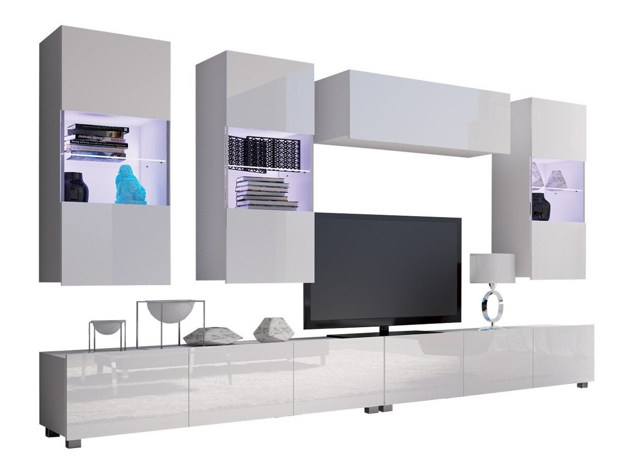 Conjunto de salón Remus V (Blanco + Blanco brillante)