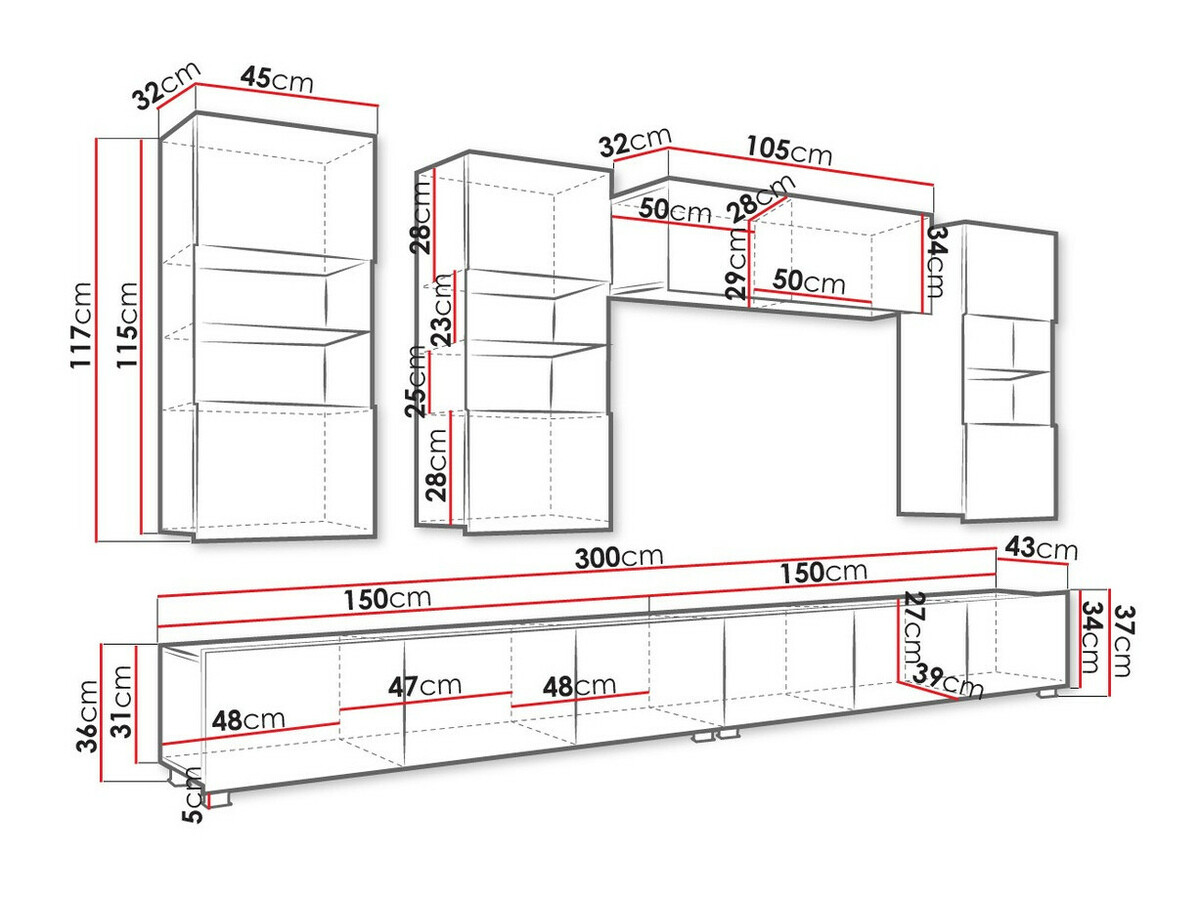 Conjunto de salón Tivdalu 109 (Blanco + Blanco brillante)