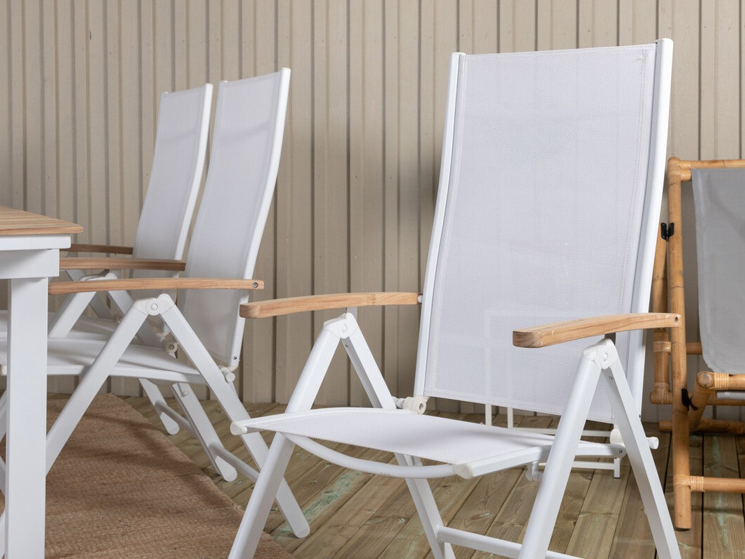 Silla de exterior Dallas 2848 (Blanco + Marrón)