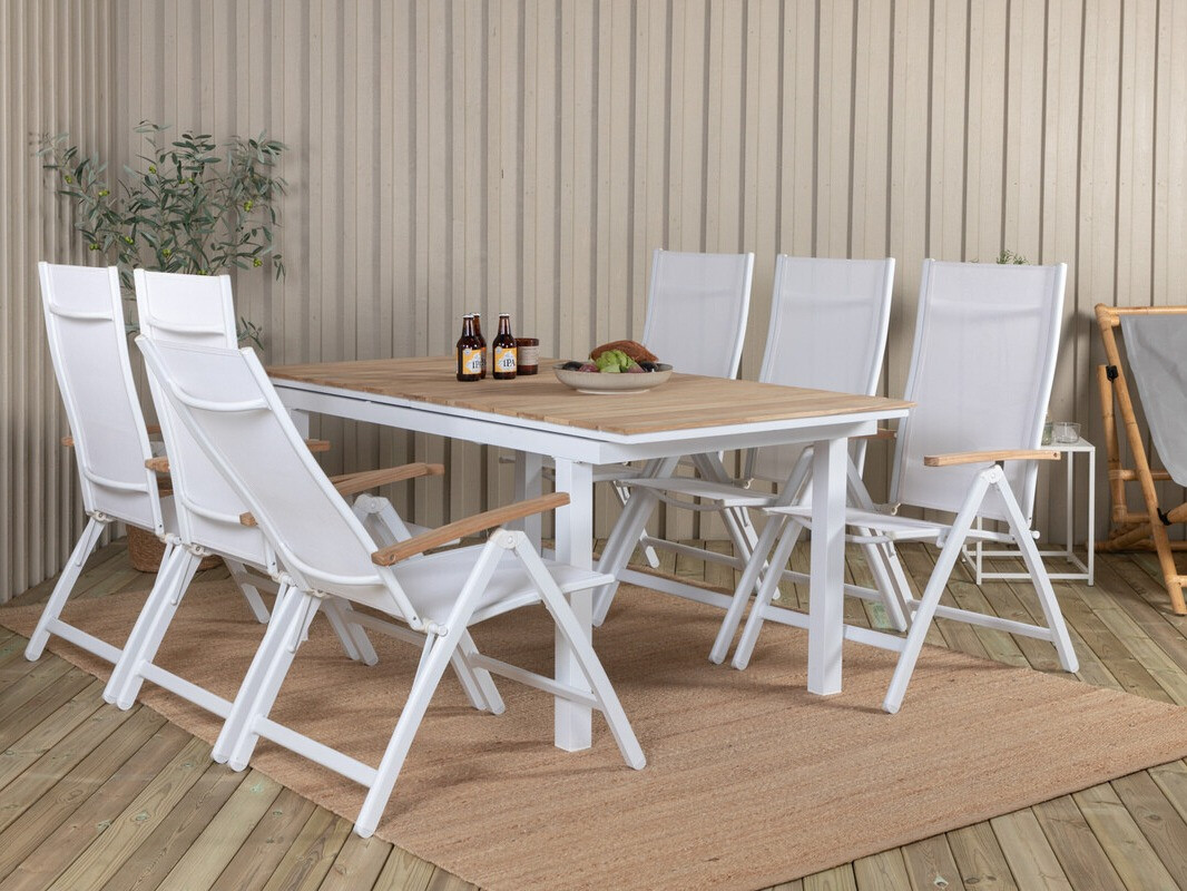 Silla de exterior Dallas 2848 (Blanco + Marrón)