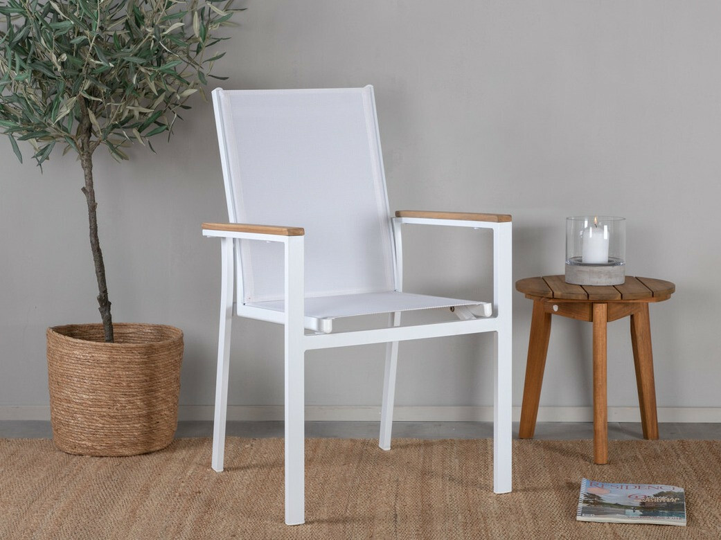 Silla para exterior Dallas 2825 (Blanco + Marrón)